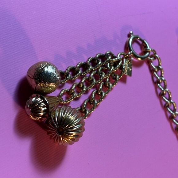 3 Bracelets Opal Teeth Rocks *Emmons Germany Dangle* Two Strands all 18k Gold Pl - Picture 6 of 13